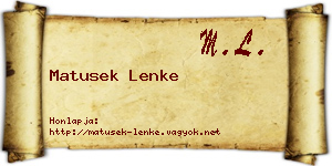 Matusek Lenke névjegykártya